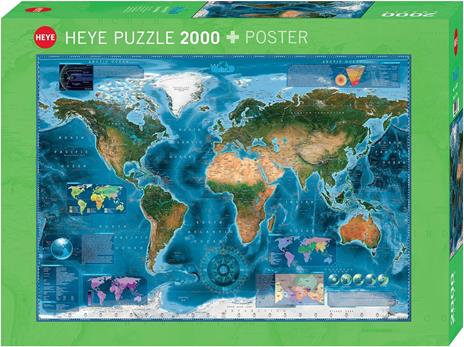 Puzzle 2000 pz - Satellite Map, Map Art