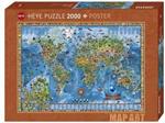 Puzzle 2000 pz - Amazing World, Map Art