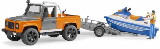 Bruder 02599 Land Rover Defender Pick Up Con Rimorchio E Moto D'Acqua - 2