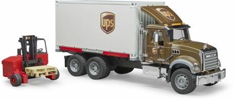 Bruder 02828 Mack Granite Camion Ups Portacontainer Con Muletto - 3