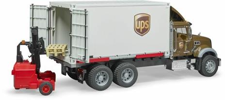 Bruder 02828 Mack Granite Camion Ups Portacontainer Con Muletto - 4