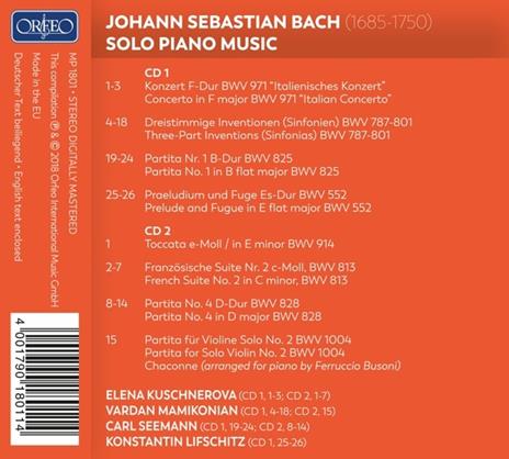 Musica per pianoforte - CD Audio di Johann Sebastian Bach - 2