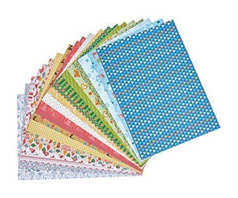 Folia 47249 – Blocco con Motivo Natalizio, 270 g/m², Circa 24 x 34 cm, 20 Fogli Assortiti in 20 Diversi Motivi, per Il Fai da Te e la creazione di Biglietti, Foto e per Scrapbooking