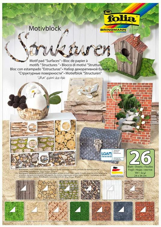 Folia 47249 – Blocco con Motivo Natalizio, 270 g/m², Circa 24 x 34 cm, 20 Fogli Assortiti in 20 Diversi Motivi, per Il Fai da Te e la creazione di Biglietti, Foto e per Scrapbooking - 7