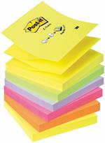 6 Pz 3M Post-it. 100 Foglietti Per Dispenser Z-notes. Colori Neon Assortito