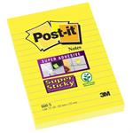 3M Post-it - 75 Foglietti Super Sticky Colore Giallo Oro A Righe (Confezione Da 6 Blocchetti Con Film Singolo) 102x152mm