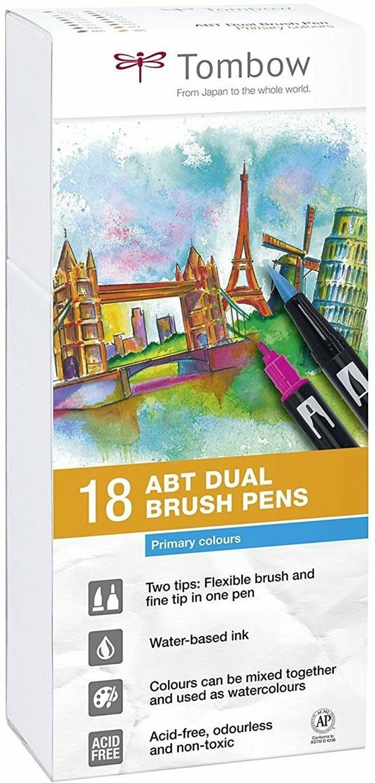 Pennarelli acquarellabili Dual Brush Tombow. Confezione 15+3 colori primari  - Koh-I-Noor - Cartoleria e scuola | IBS