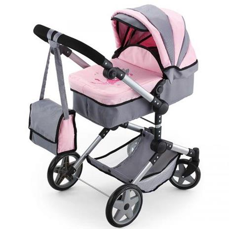 Bayer Design 18508 Grande Doll Stroller per Landau Neo PRO Regolabile Grigio / Rosa 51-89 cm - 2