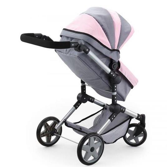 Bayer Design 18508 Grande Doll Stroller per Landau Neo PRO Regolabile Grigio / Rosa 51-89 cm - 3