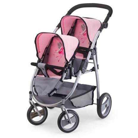 Bayer Passeggino per Bambole Twins Grigio e Rosa 26508AA - 2