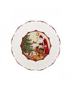 Villeroy & Boch Toy's Fantasy piatto per pasticcini grande, Babbo Natale con regali