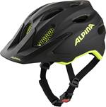 ALPINA, CARAPAX JR. FLASH Unisex-Youth, black-neon yellow matt, 51-56 cm