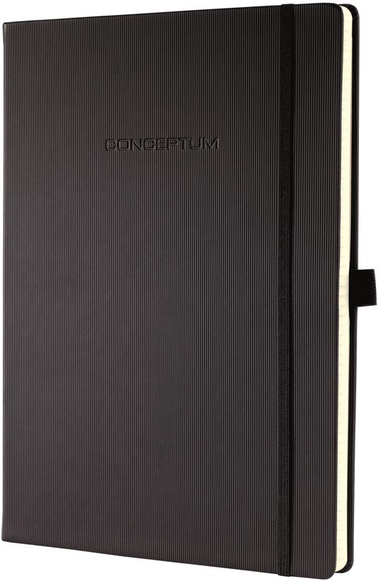 Taccuino Sigel Conceptum Notebook a righe copertina rigida A4+. Nero