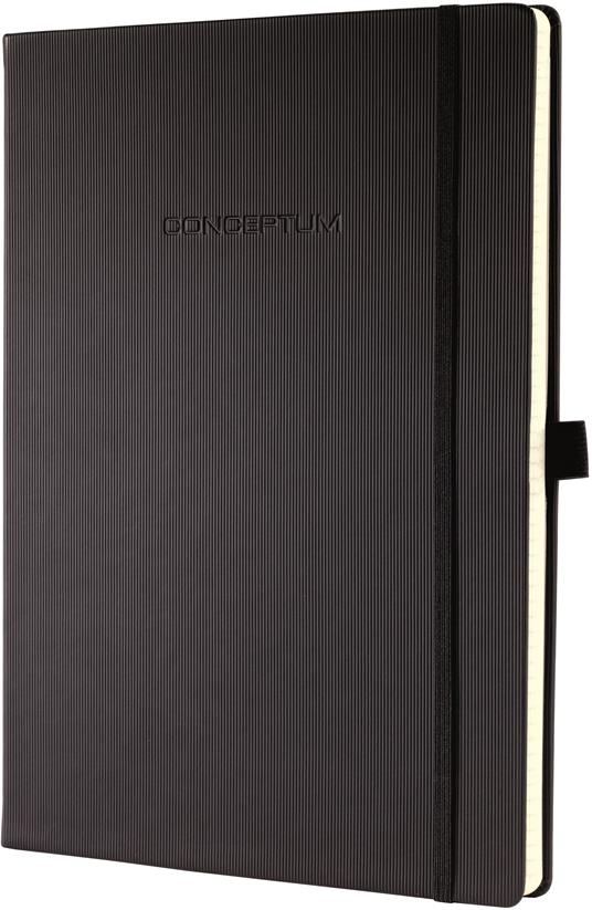 Taccuino Sigel Conceptum Notebook a righe copertina rigida A5. Nero