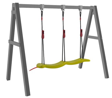 Big Snake-Swing Seggiolino Altalena 2 Posti, In Plastica, Portata 50 Kg, Con Corde Regolabili In Altezza