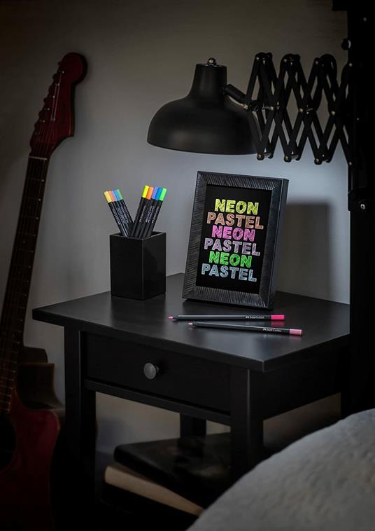 Astuccio cartone da 12 matite colorate Neon/Pastel triangolari Black  Edition - Faber-Castell - Cartoleria e scuola