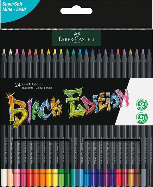 Astuccio cartone da 24 matite colorate triangolari Black Edition -  Faber-Castell - Cartoleria e scuola