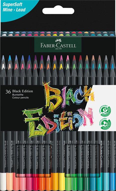 Matite Colorate Faber Castell Black Edition Da 36 pz