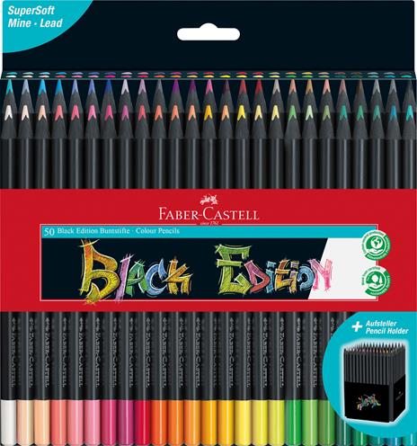 Astuccio cartone da 50 matite colorate triangolari Black Edition - Faber- Castell - Cartoleria e scuola