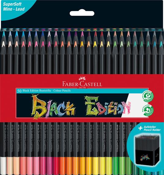 Astuccio cartone da 50 matite colorate triangolari Black Edition - Faber- Castell - Cartoleria e scuola