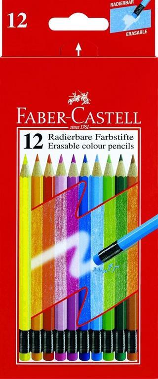 Astuccio cartone da 12 matite colorate cancellabili - Faber-Castell -  Cartoleria e scuola | IBS