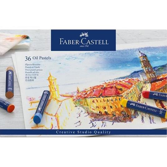 Pastelli a base d'olio Faber-Castell Oil Pastels. Astuccio in cartone 36 colori