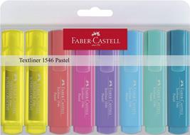 Bustina in plastica con 8 evidenziatori Textliner 46 Superflourescent +  Pastel - Faber-Castell - Cartoleria e scuola