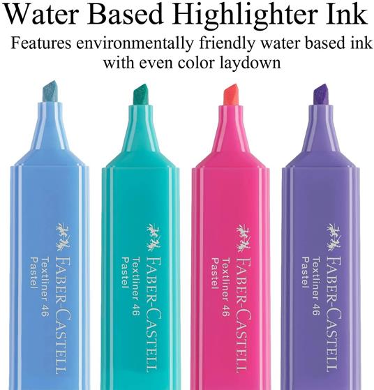 Bustina in plastica con 8 evidenziatori Textliner 46 Superflourescent +  Pastel - Faber-Castell - Cartoleria e scuola