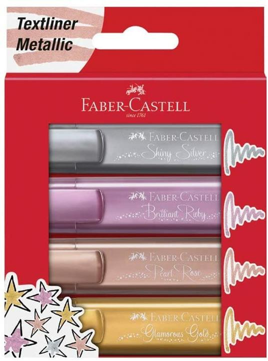 Bustina con 8 evidenziatori Textliner 1546 Metallic - Faber-Castell -  Cartoleria e scuola | IBS