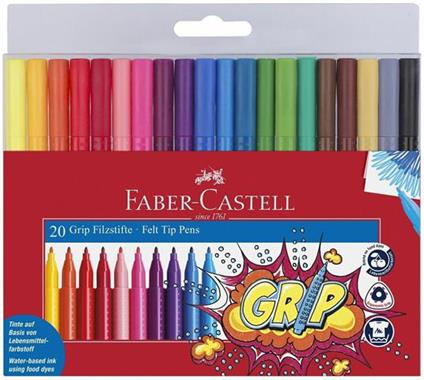 Bustina in plastica da 20 pennarelli Grip Colour Marker