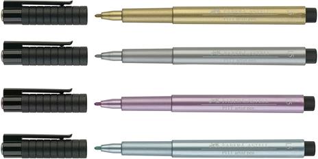 Bustina da 4 Pitt Artist Pen Handlettering Metallic con colori metallici - 3