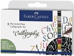 Bustina con 8 Pitt Artst Pen Calligraphy (99-01-75-27-68-74-47-73)