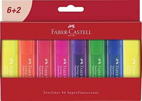 Evidenziatore Faber Castle Texliner 1546 Superfluo. Astuccio in cartone 8 colori