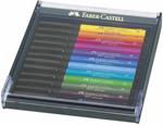 Penne Pitt Artist Pen Brush Faber-Castell colori brillanti. Confezione con coperchio trasparente 12 colori