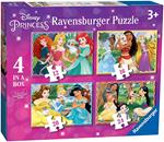 Ravensburger - Puzzle Principesse Disney, Collezione 4 in a Box, 4 puzzle da 12-16-20-24 Pezzi, Età Raccomandata 3+ Anni