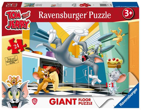 Ravensburger - Puzzle Tom & Jerry, Collezione 24 Giant Pavimento, 24 Pezzi, Età Raccomandata 3+ Anni