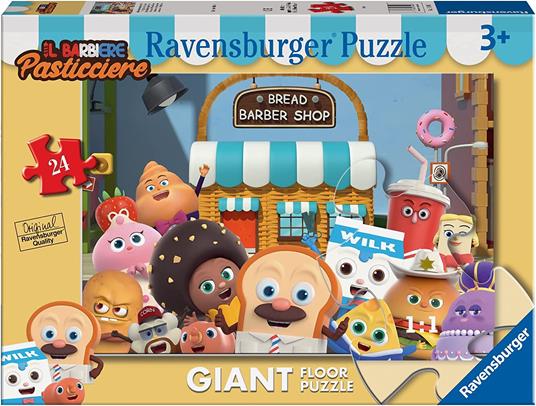 Ravensburger - Puzzle Barbiere Pasticcere, Collezione 24 Giant Pavimento, 24 Pezzi, Età Raccomandata 3+ Anni