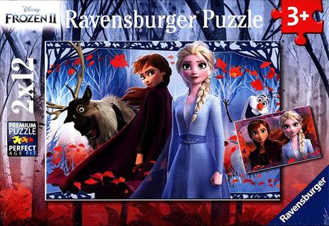 Ravensburger - Puzzle Frozen 2, Collezione 2x12, 2 Puzzle da 12 Pezzi, Età Raccomandata 3+ Anni - 5