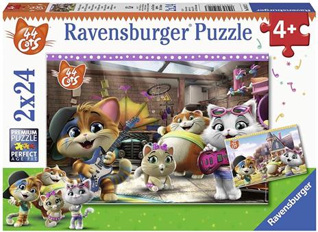 Ravensburger - Puzzle 44 Gatti, Collezione 2x24, 2 Puzzle da 24 Pezzi, Età Raccomandata 4+ Anni - 2