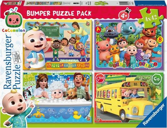 Ravensburger - Puzzle Cocomelon, Collezione Bumper Pack 4x42, 4 Puzzle da 42 Pezzi, Età Raccomandata 4+ Anni