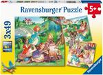 Ravensburger - Puzzle Piccole principessine, Collezione 3x49, 3 Puzzle da 49 Pezzi, Età Raccomandata 5+ Anni