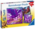 Ravensburger - Puzzle Creature mitologiche, Collezione 3x49, 3 Puzzle da 49 Pezzi, Età Raccomandata 5+ Anni