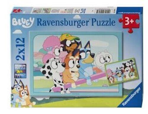 Ravensburger - Puzzle Bluey, Collezione 2x12, 2 Puzzle da 12 Pezzi, Età Raccomandata 3+ Anni