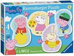 Ravensburger - Puzzle Peppa Pig, Collezione Shaped 4 in a Box, 4 puzzle da 10-12-14-16 Pezzi, Età Raccomandata 3+ Anni