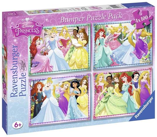 Principesse Disney Puzzle 4x100 pezzi Ravensburger (07011) - Ravensburger -  6 Anni e più - Puzzle da 100 a 300 pezzi - Giocattoli | IBS