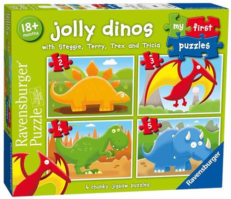 Ravensburger - Puzzle Dinosauri, Collezione My First Puzzles, 2-3-4-5 Pezzi, Età Raccomandata 18+ Mesi - 2