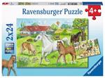 2 x 24 Teile. Auf dem Pferdehof. Ravensburger 07833 Puzzle 24 pezzo(i)