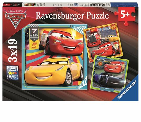 Ravensburger - Puzzle Cars 3, Collezione 3x49, 3 Puzzle da 49 Pezzi, Età Raccomandata 5+ Anni - 8