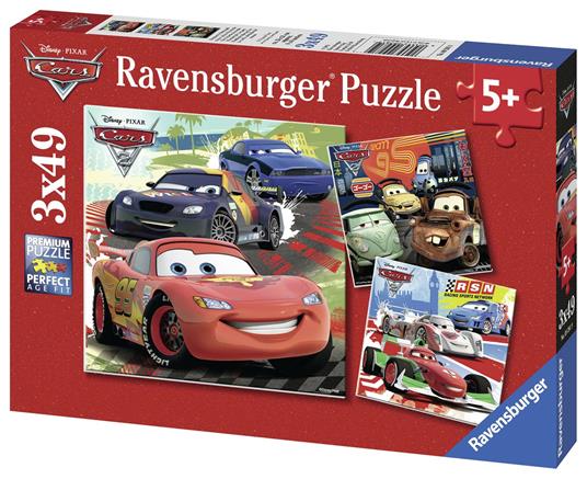 Ravensburger - Puzzle Cars 2, Collezione 3x49, 3 Puzzle da 49 Pezzi, Età Raccomandata 5+ Anni - 3
