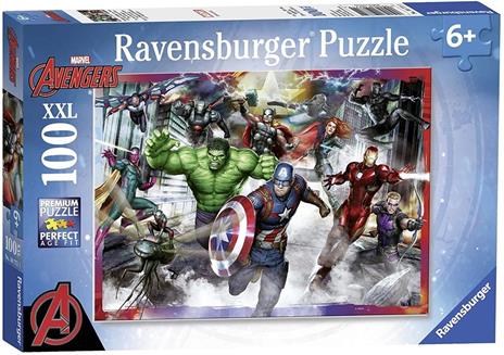 Ravensburger - Puzzle Avengers, 100 Pezzi XXL, Età Raccomandata 6+ Anni - 2